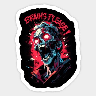 Brains Please Sticker